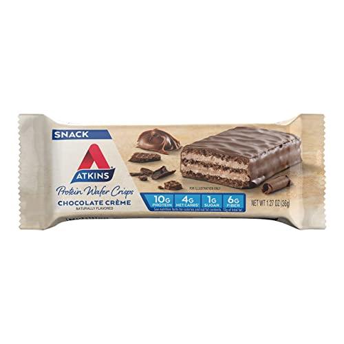 Atkins Atkins Chocolate Crme Protein Wafer Crisps, Protein Dessert, 4g Net Carb, 1g Sugar, High in Fiber, Keto Friendly, 5 Count