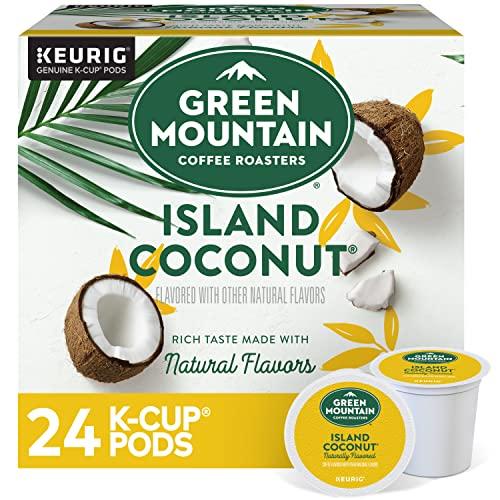 Coffee Pods Green Mountain Coffee Roasters Island Coconut, Single-Serve Keurig K-Cup Pods, Flavored Coffee, 24 Count (Packaging May Vary)