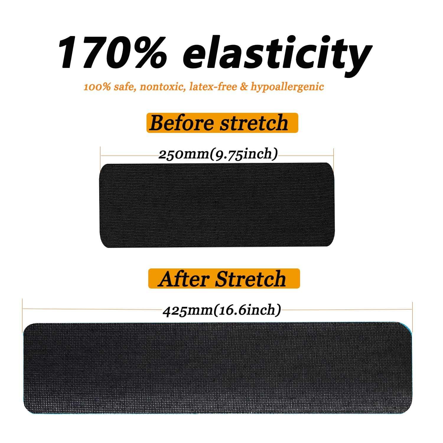 ANAMPION Kinesiology Tape Pro Athletic Sports (60 Precut Strips) Waterproof Breathable Athletic Elastic Kneepad Muscles & Joints Pain Relief Knee Taping for Gym Fitness Running Tennis Swimming FootballBlack