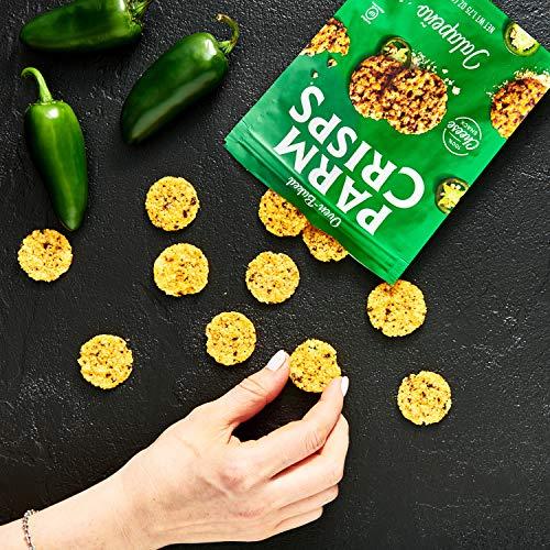 Parmcrisps ParmCrisps – Jalapeno Cheese Parm Crisps, Made Simply with 100% REAL Cheese | Healthy Keto Snacks, Low Carb, High Protein, Gluten Free, Oven Baked, Keto-Friendly | 1.75 Oz (Pack of 12)
