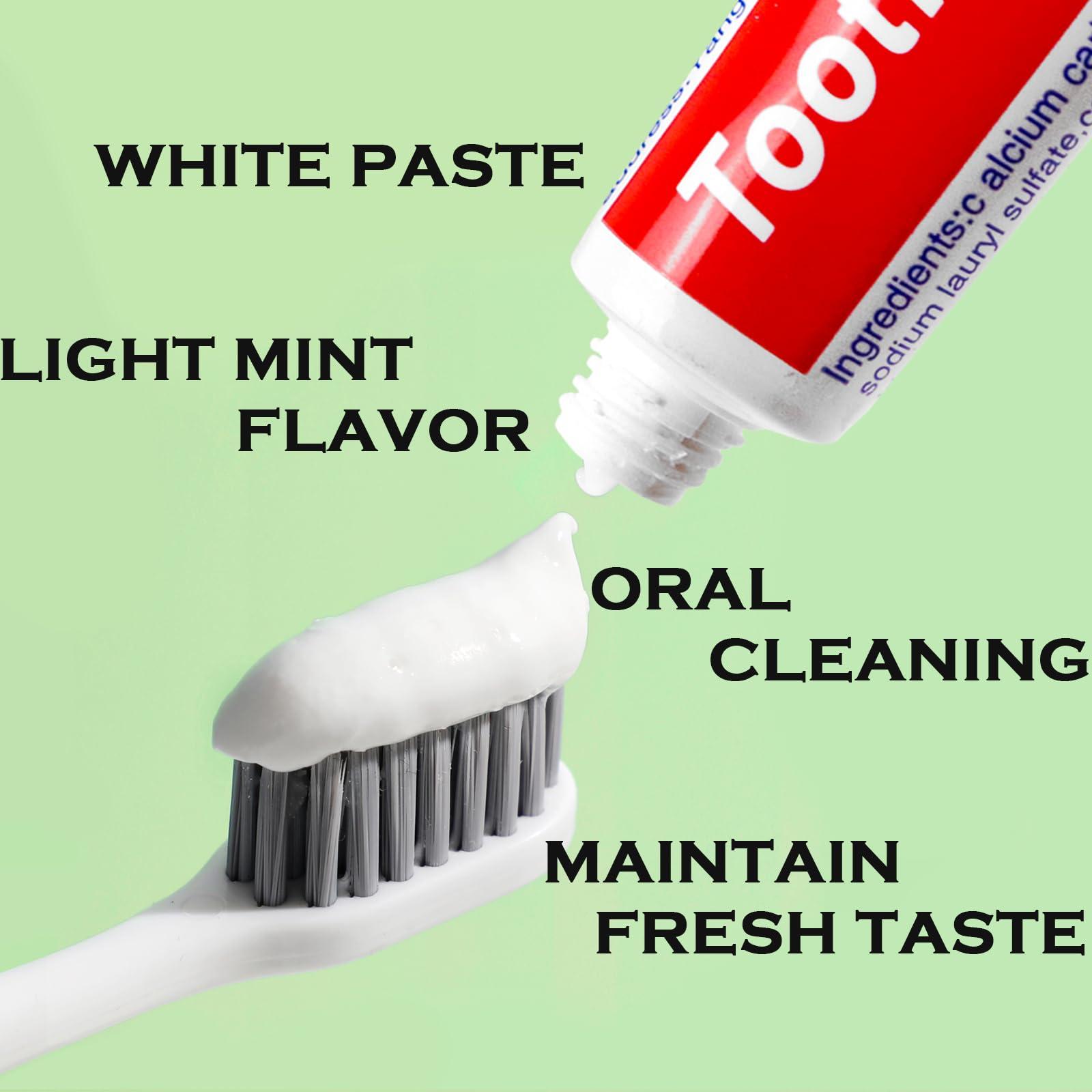 HAIFOTRVA HAIFOTRVA 100 Tubes Bulk Travel Size Toothpaste,Miniature 0.88oz(25g) Small Toothpaste Travel Size Bulk 1.3x3.93 inches Peppermint Mini Disposable Toothpaste for Hotel,Guests,Homeless,Charity