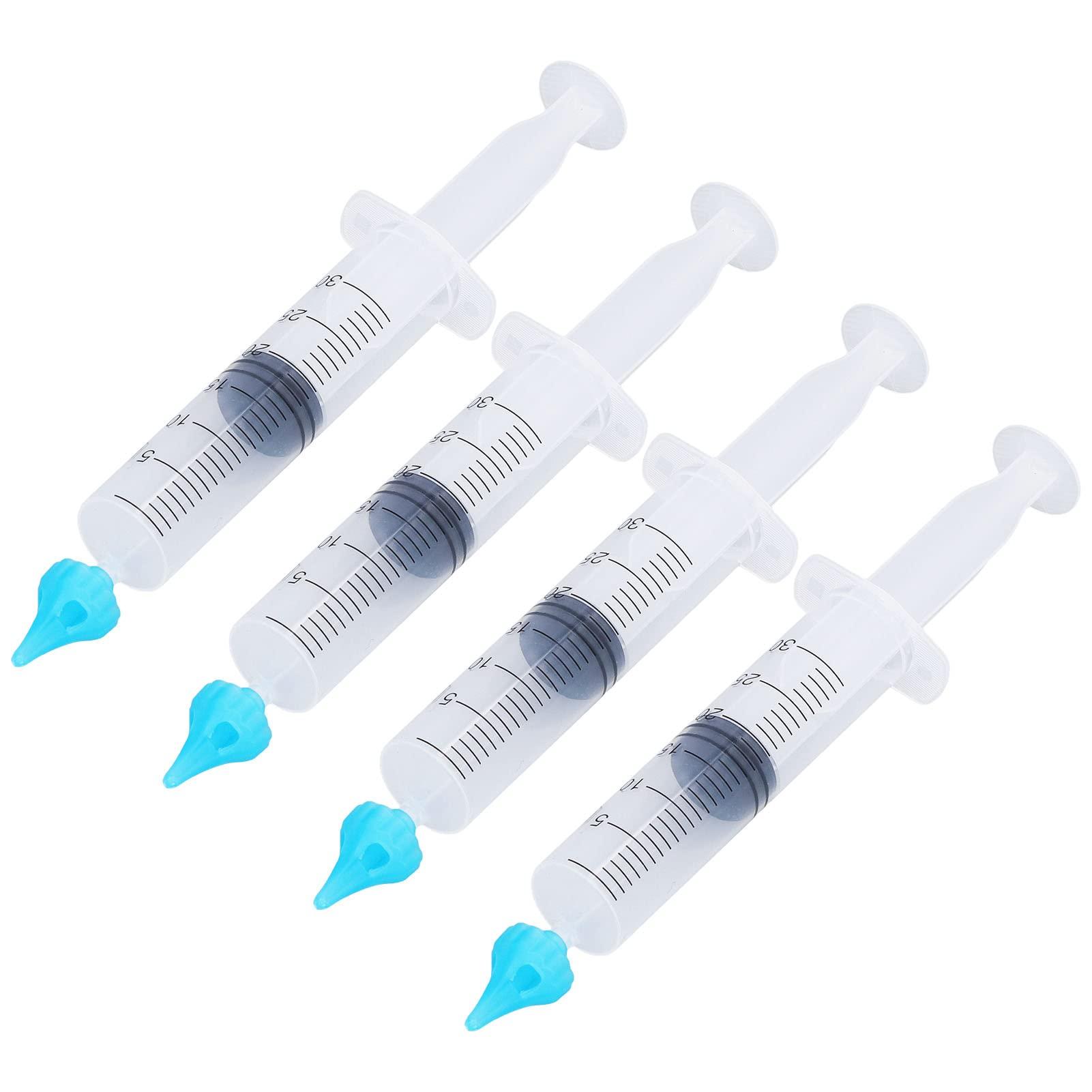 Airshi Ear Wax Syringe 4pcs Ear Irrigation Syringe 20ml 30ml Portable for Adult Kids Cleaning
