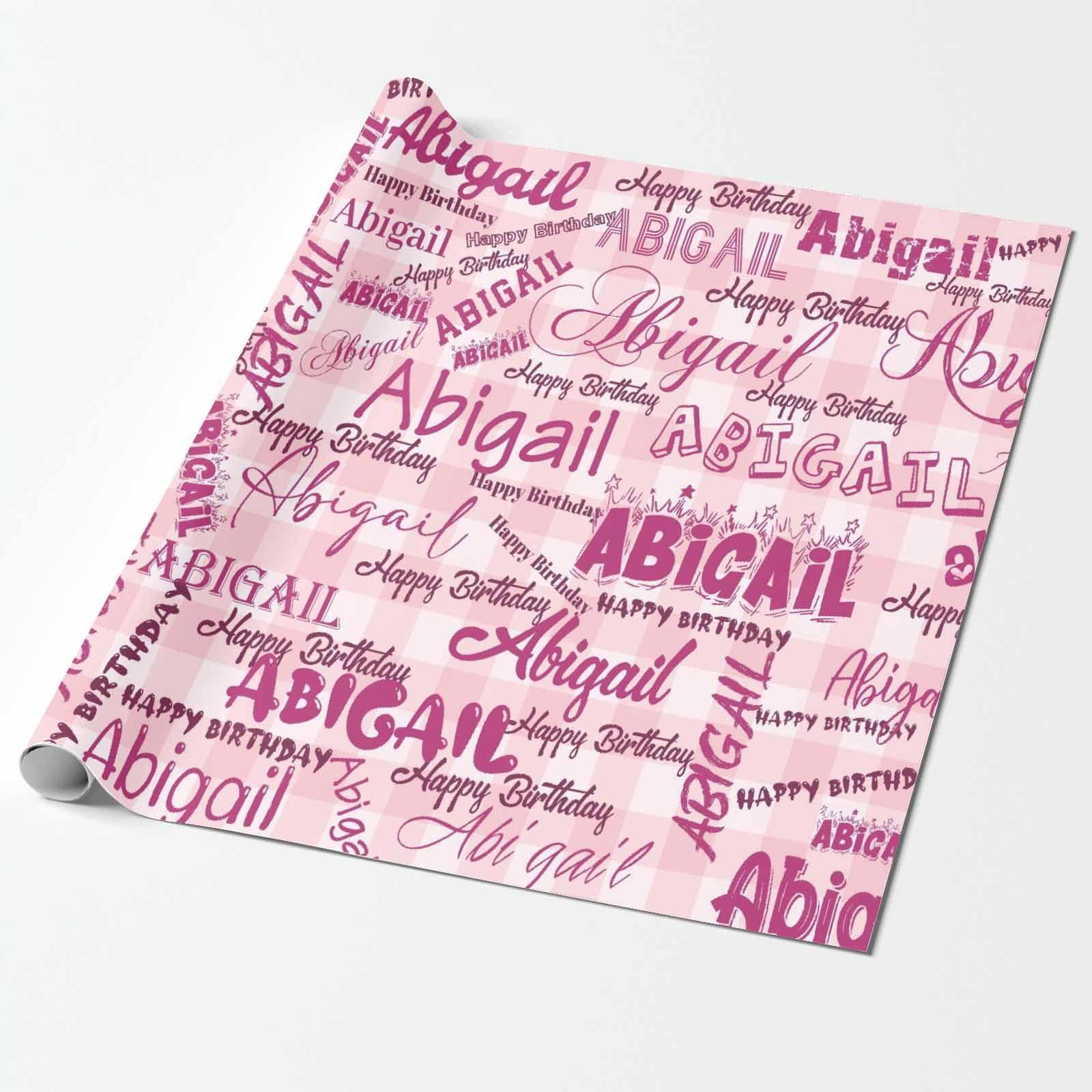 M YESCUSTOM M YESCUSTOM Personalized Gift Wrapping Paper Roll Custom Gift Paper Wrap Birthday Red Wrapping Paper for Men, WomenKids Happy Birthday Letters and Name Funny Gift Paper for Baby Shower Anniversary