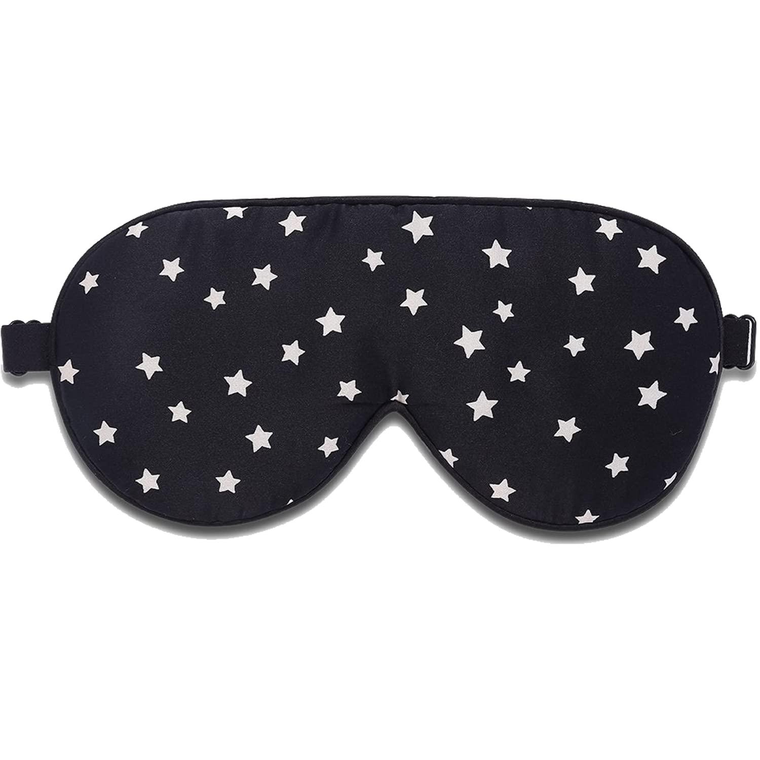 ALASKA BEAR ALASKA BEAR Natural Silk Sleep Mask, Super Smooth Eye Mask (Black Stars)