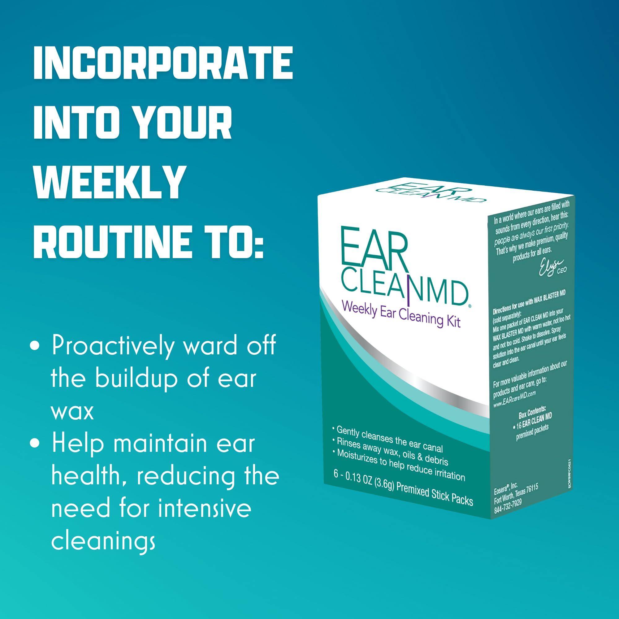 Earwax MD eosera Ear Clean MD Refill Pack - eosera Ear Clean MD Powder for Enhanced Ear Canal Care | 12 Packets | Weekly Maintenance for Optimal Ear Health