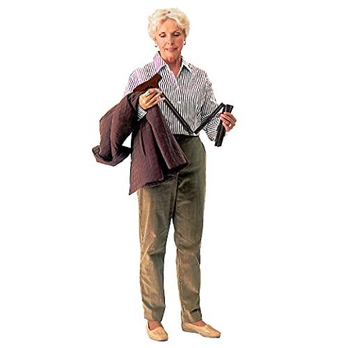 Carex Carex Folding Adjustable Handle Cane with Walnut Handle - Foldable Walking Cane for Women and Men - Adjustable Height (33" - 37"), Anti-Slip Rubber Tip