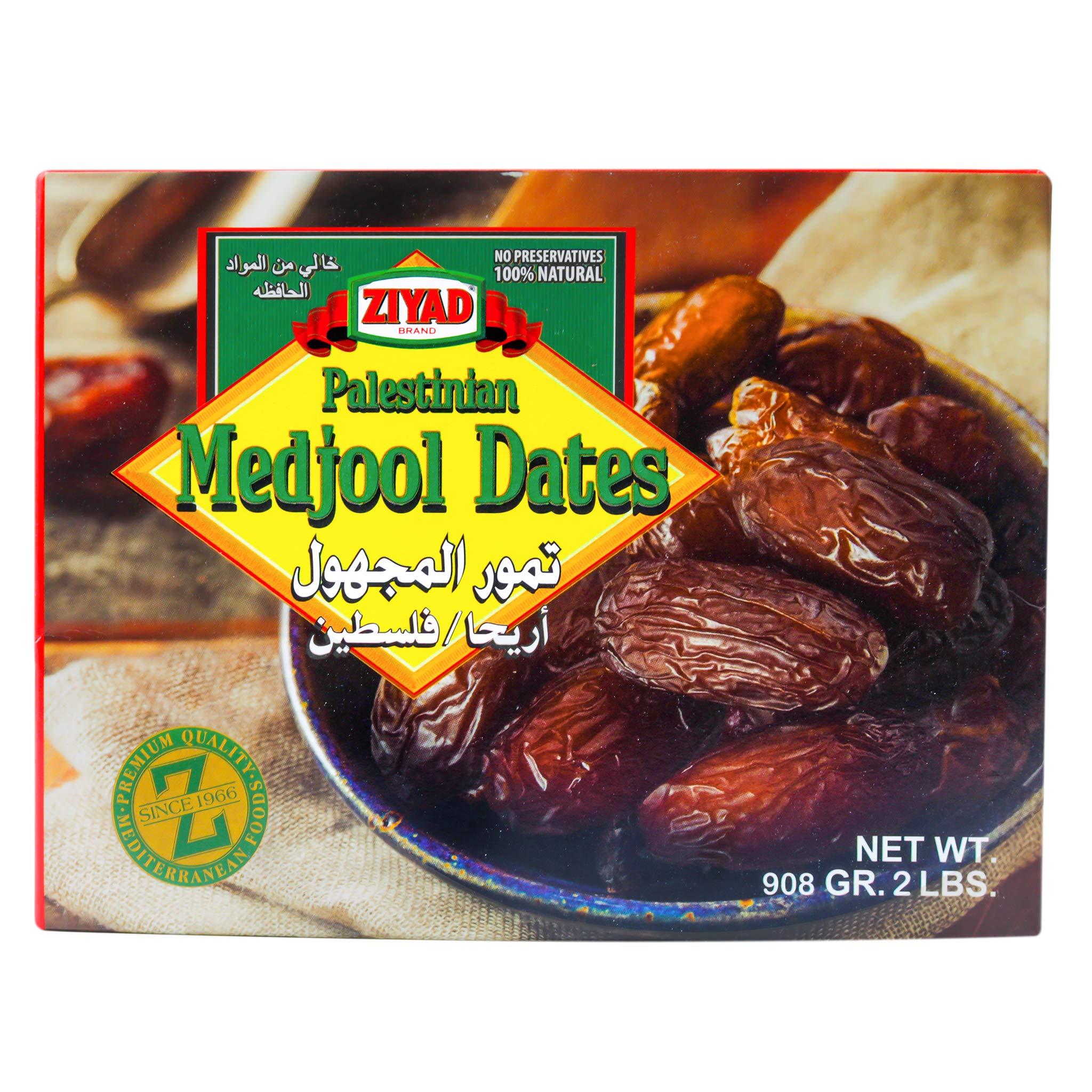 Ziyad Ziyad Large Medjool Dates Authentic Palestinian, Soft and Chewy, No Additives, No Preservatives, 2lb Box