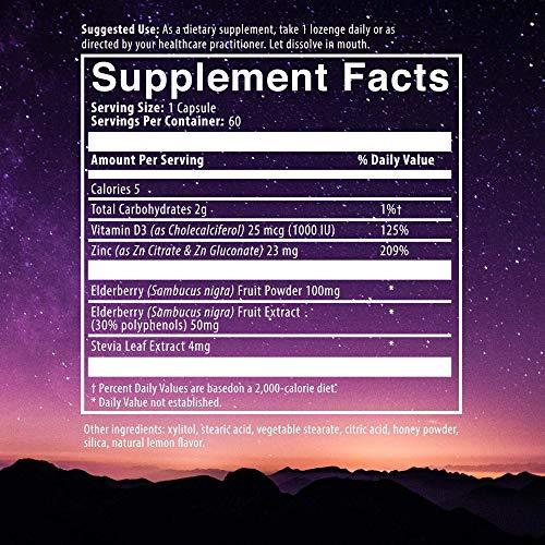 Natural Rhythm Natural Rhythm Ah Chews! Immune Booster Lozenges for Kids and Adults, No Added Sugar, with Elderberry, Zinc & Vitamin D3, 60 Capsules