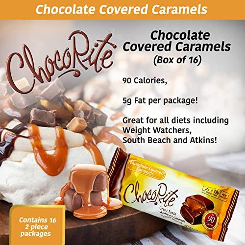Chocorite ChocoRite - Diet Chocolate Covered Caramels - 16/Box - High Fiber - Low Calorie - No Sugar Added
