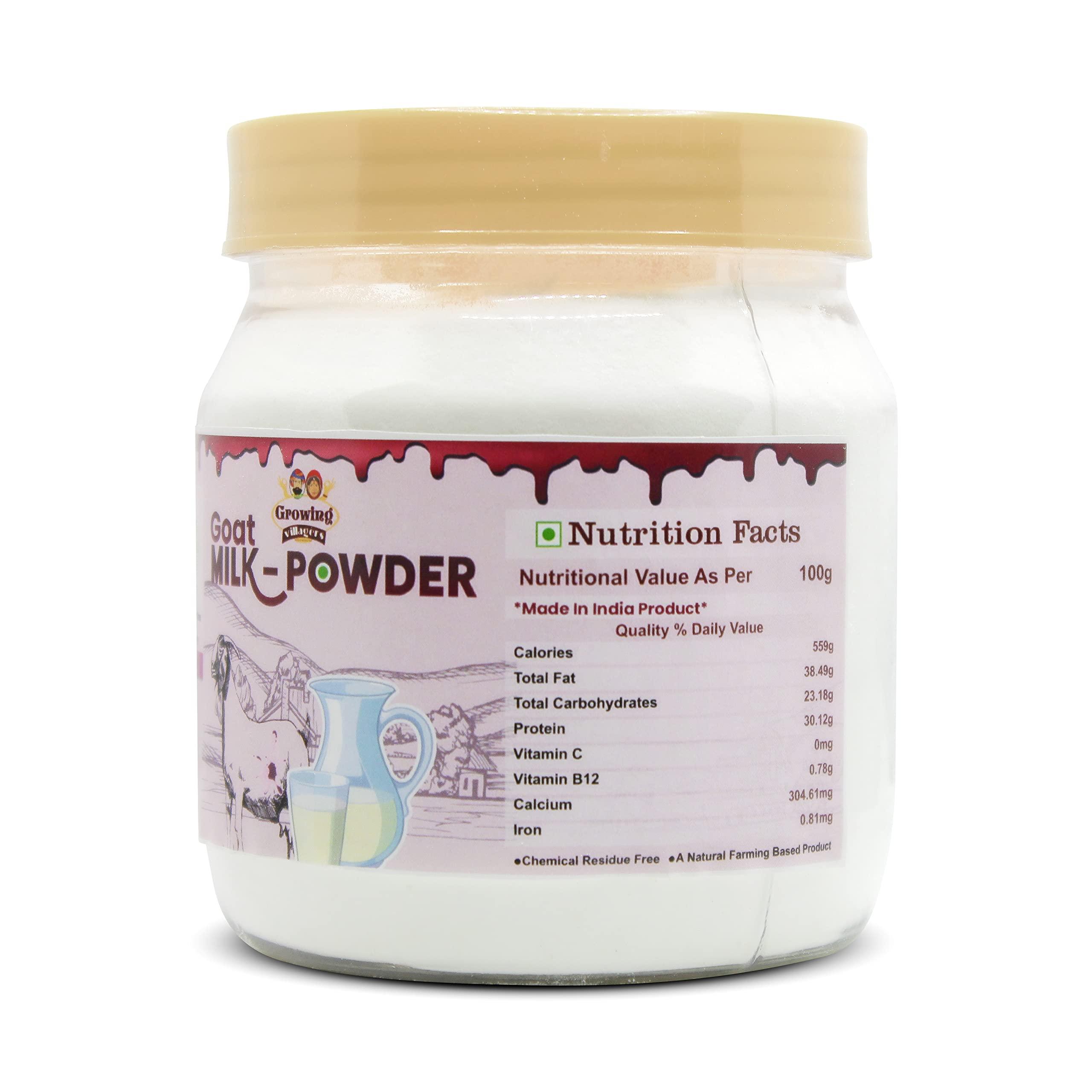 Growing Villagers Growing Villagers Natural Goat Milk Powder | Freeze Dried Organic Grass Fed Goat Milk Powder | Substitute For Liquid Milk | 2 Jars Of 150 Grams Each