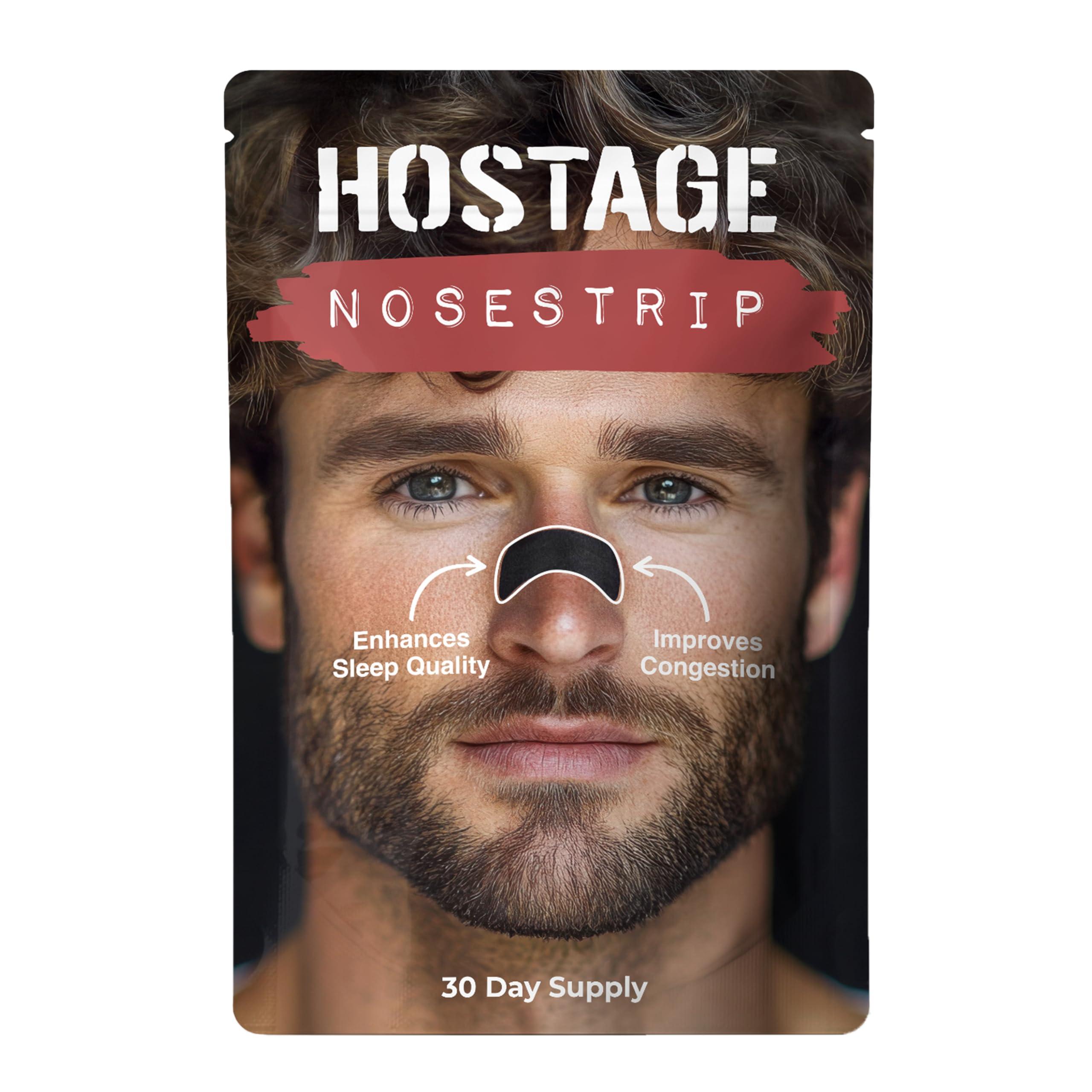 Hostage Tape Hostage Tape Nose Strips (30 Ct) - Extra Strength Nasal Strips - Nasal Congestion Relief Strips for Better Sleep - Compact, Non-Invasive Anti Snoring Strips for Men & Women