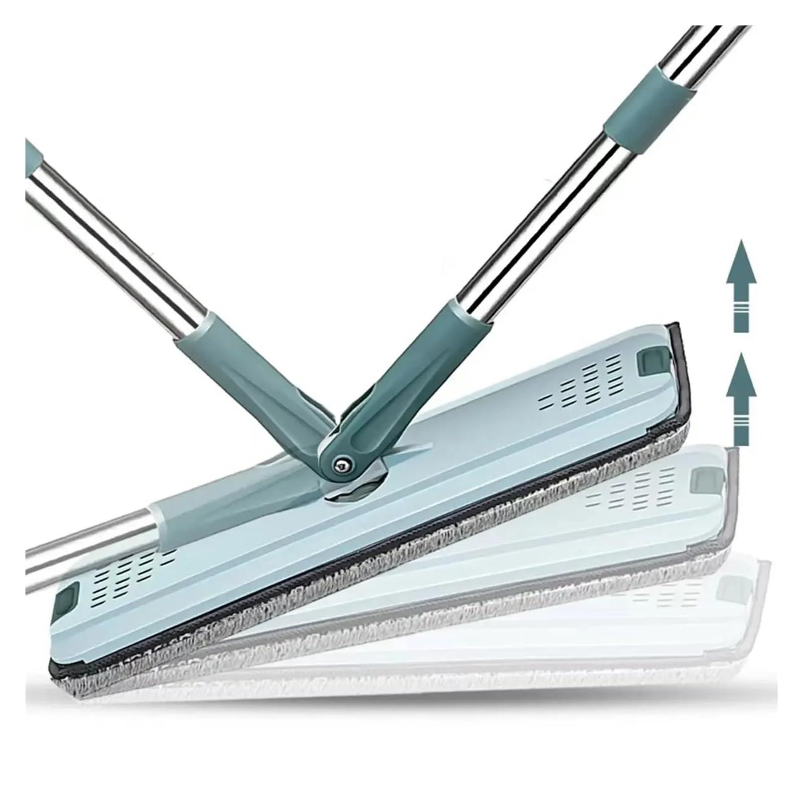 EtliN Flat Squeeze Mop with Bucket Hand Free Wringing Floor Cleaning Mop Microfiber Mop Pads Wet or Dry Usage on Hardwood Laminate (Size : Mop with 6coth)