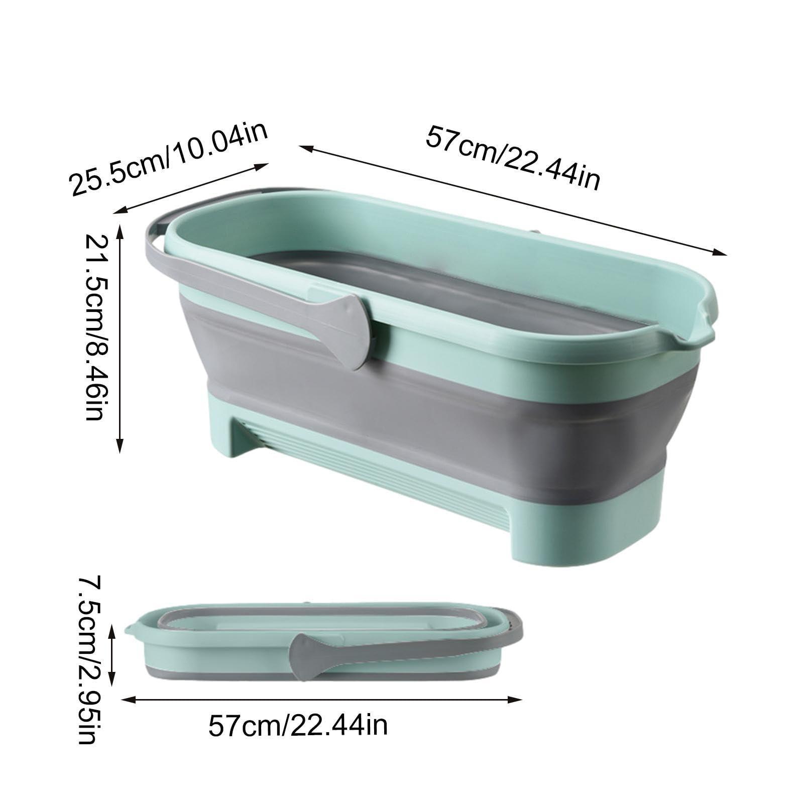 Naysku Large Collapsible Bucket - Collapsible Rectangular Handy Basket/Bucket, Portable Rectangular Folding Bucket with Sturdy Handle, Multiuse Water Bucket for Cleaning Mop, for Camping, Beach Trips