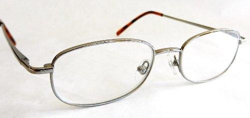 Foster Grant (2 PACK) Magnivision +1.25 Silver Wire Frame Reading Glasses w/ Spring Hinges (155)+ FREE CLEANING CLOTH