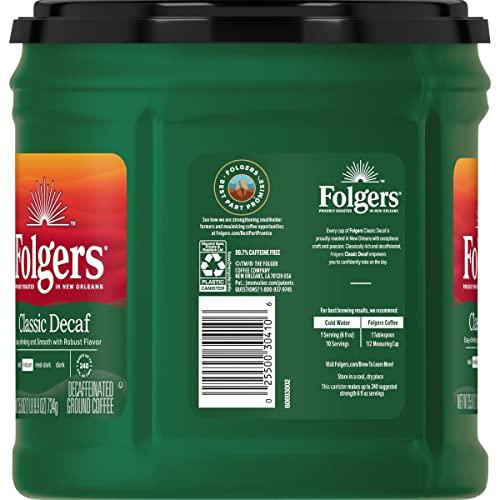 Folgers Folgers Classic Decaf Medium Roast Ground Coffee, 25.9 Ounces (Pack of 6)