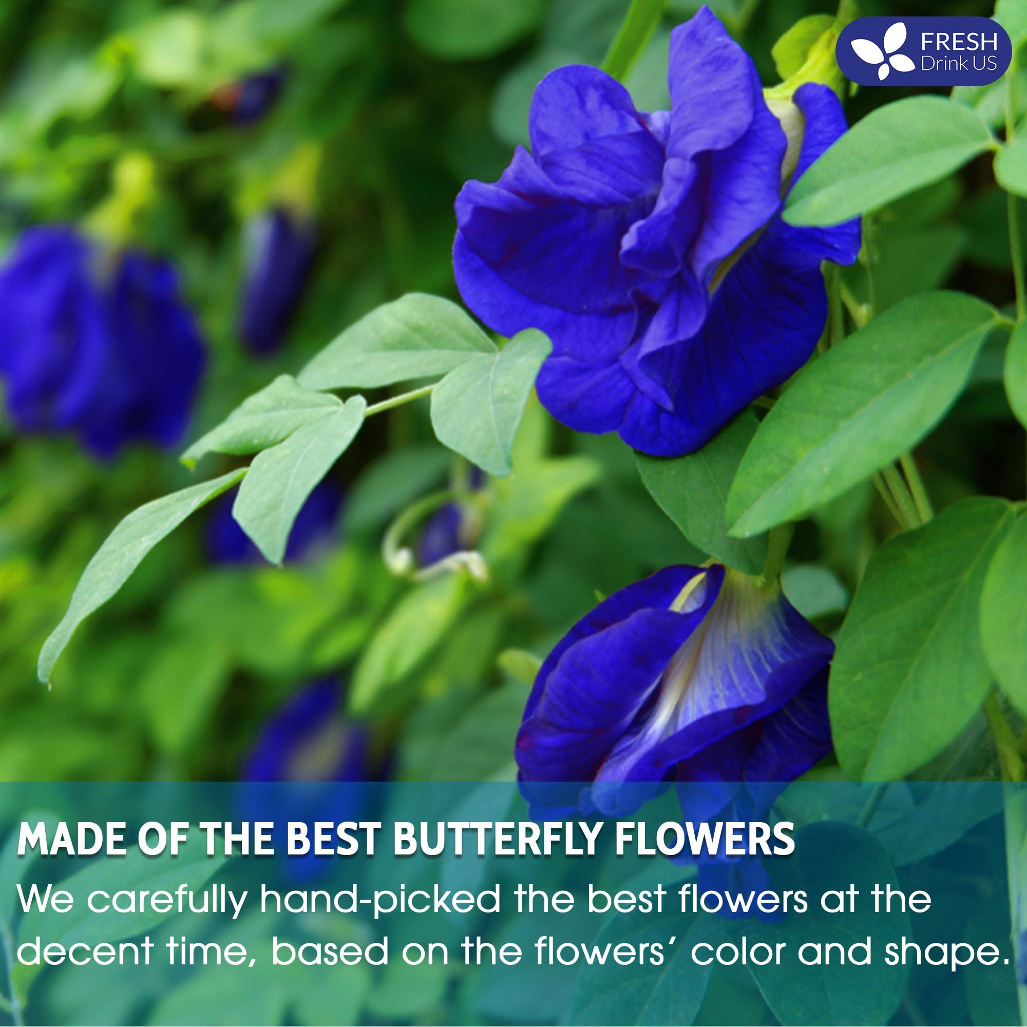 FRESHDRINKUS FreshDrinkUS, Premium 6.5oz Butterfly Pea Flower Powder, 100% Natural and Pure from Blue Butterfly Pea Flowers, Natural Food Coloring, Butterfly Pea Flower Tea, No Additives, No Gluten, No Sugar, Vegan