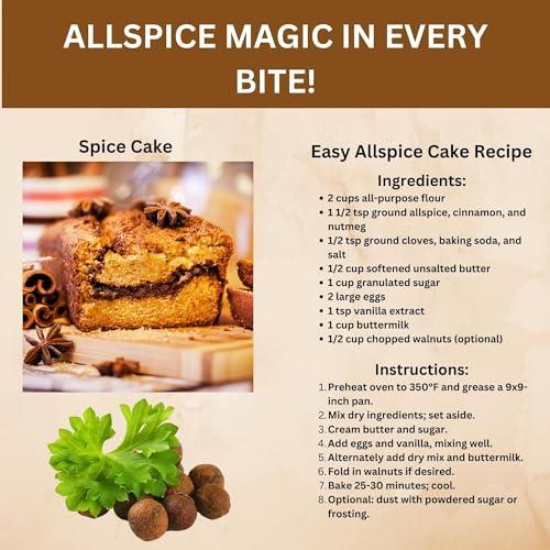 SPICY ORGANIC SPICY ORGANIC Pure Organic Allspice Ground 16 oz. - Certified USDA Organic - Allspice Seasoning for Baking, Marinades, Pickling, Stews, Sauces, and Beverages