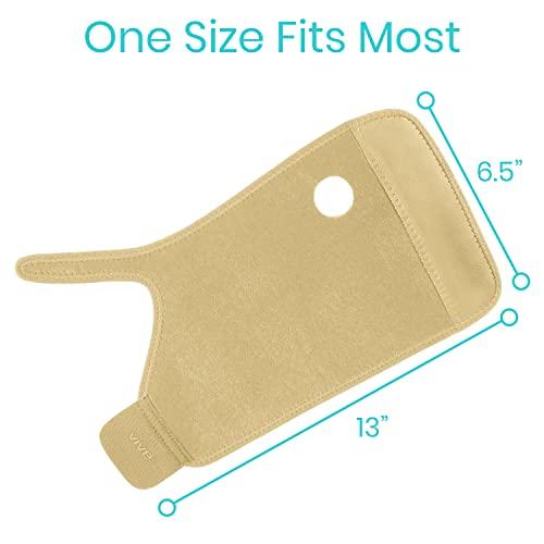 Vive Vive Wrist Brace - Carpal Tunnel Hand Compression Support Wrap for Men, Women, Tendinitis, Bowling, Sports Injuries Pain Relief - Removable Splint - Universal Ergonomic Fit (Beige, Right)