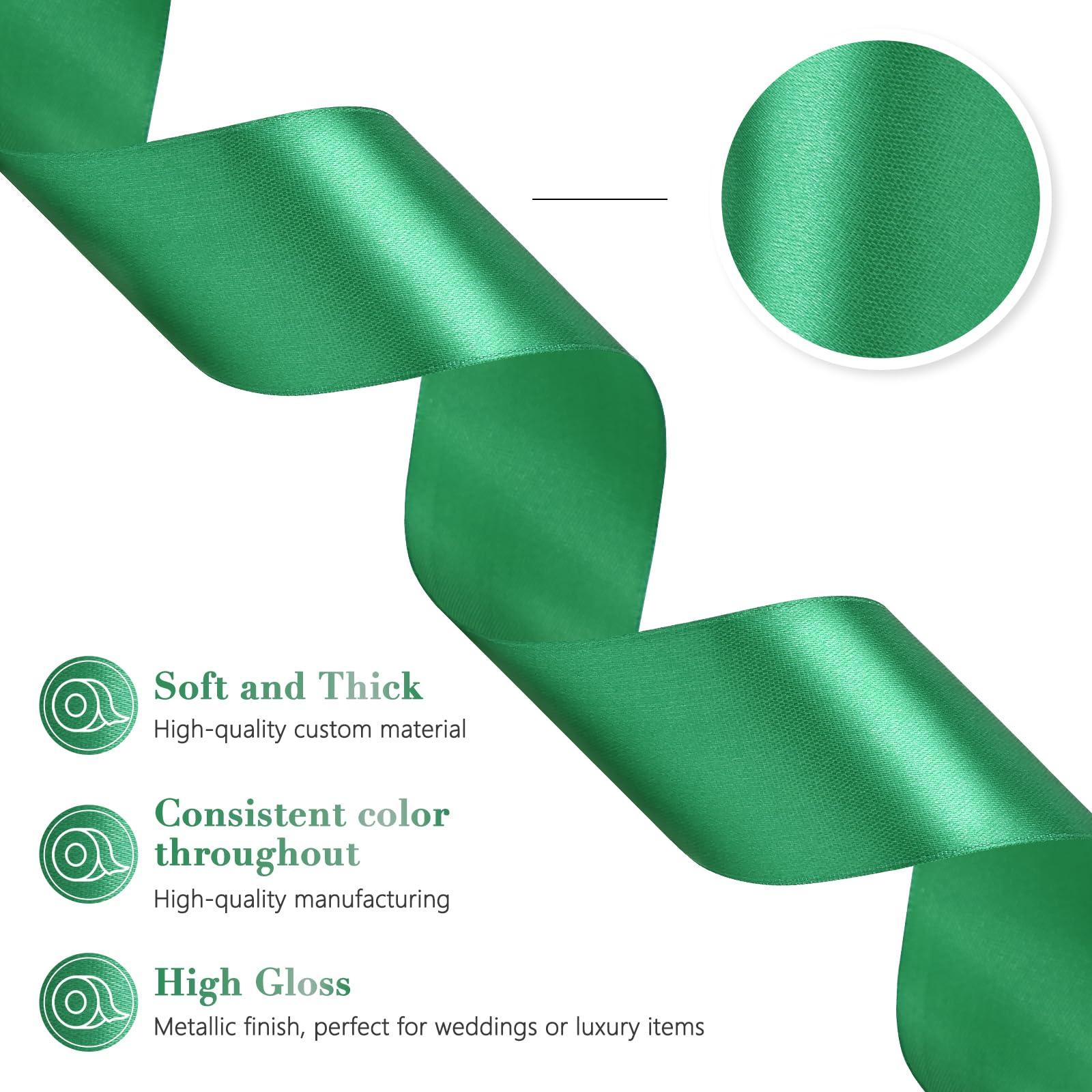 Sagaat Sagaat Teal Ribbon 1-1/2 Inch 50 Yards, Dark Green Satin Ribbon for Flower Bouquet, Crafts, Gift Wrapping, Bridal Invitations, Hair, Halloween, Christmas, Easter