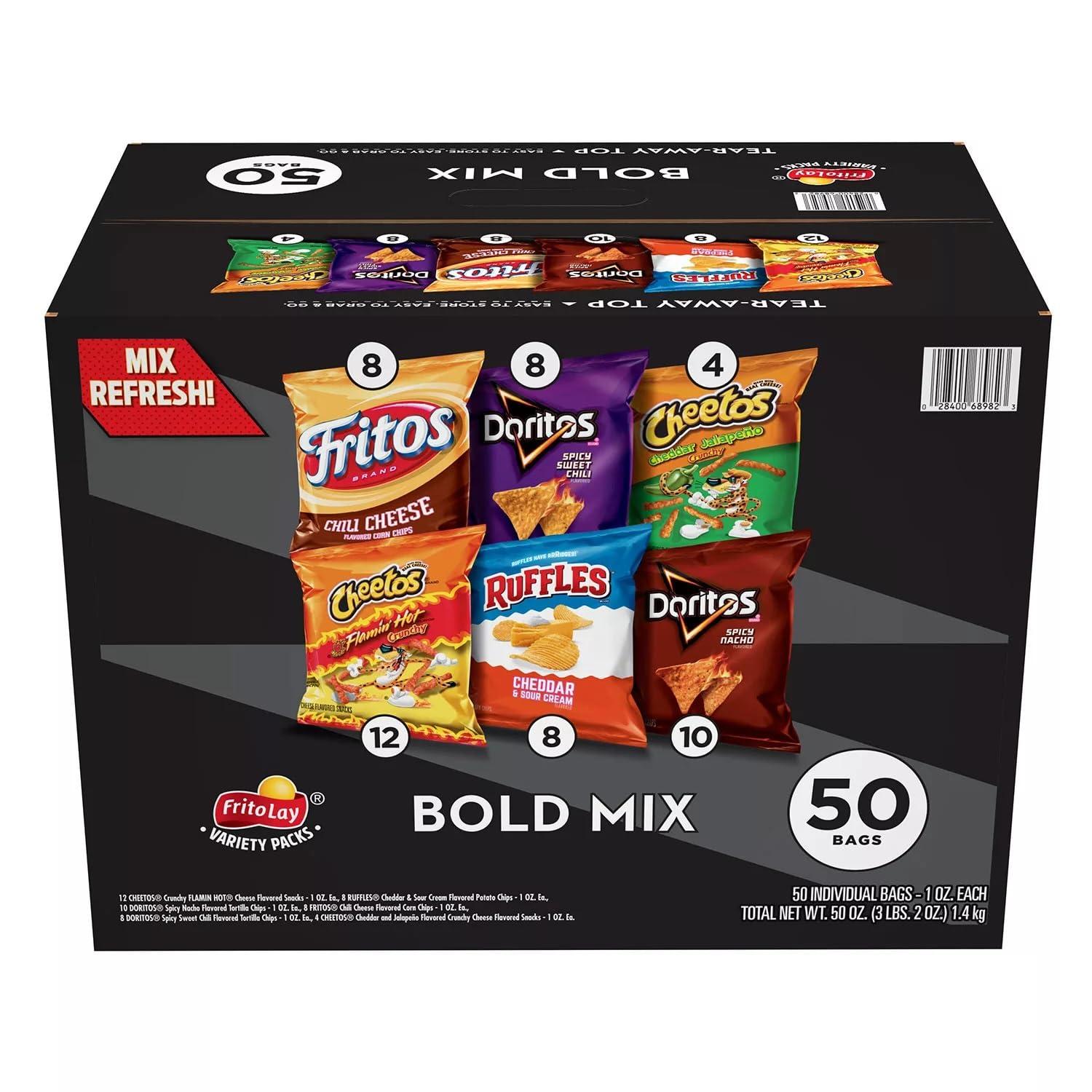 Frito Lay Frito Lay Bold Mix Variety Pack Chips (50 Count)