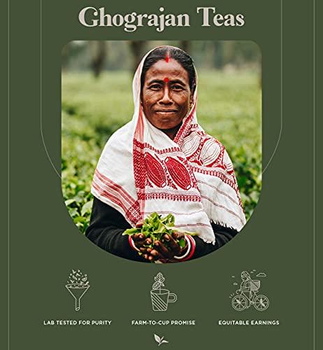 Ghograjan Tea Estate English Breakfast Loose Leaf Black Tea (200+ Servings) - Fresh Harvest - Strong Full Bodied Whole Leaf Assam Black Tea - Farm2Cup from 5th Generation Tea Farm - Bulk Pack - 1 Pound Sealable Pouch