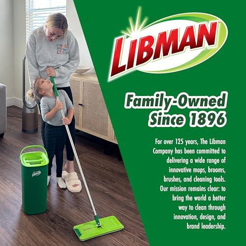 Libman Libman Rinse \'n Wring Mop and Bucket System | Microfiber Floor Mop | Hardwood Floor Cleaner | Wet & Dry Mop | Clean & Dirty Water Chambers | Power Blades | 2 Total Microfiber Pads,Green