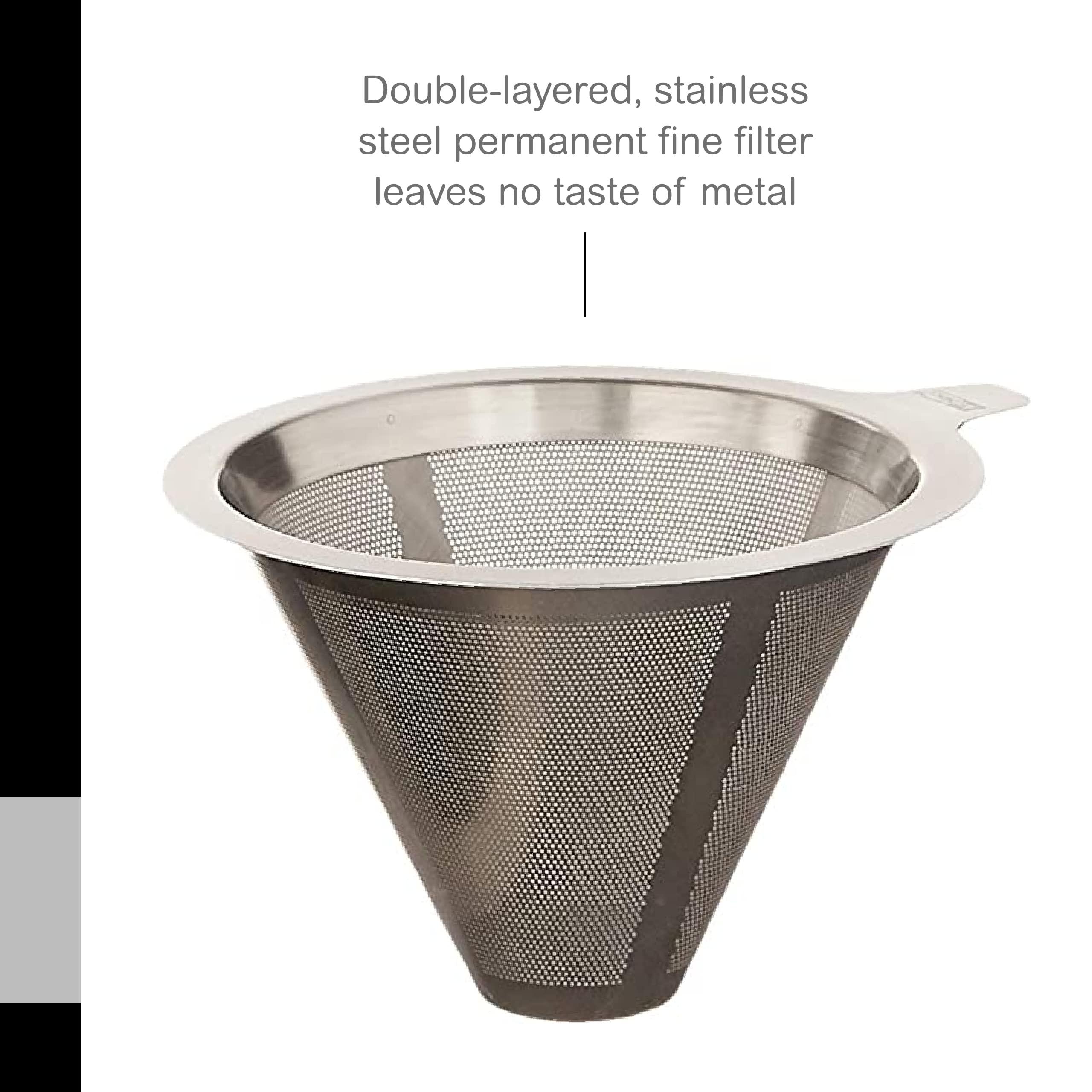 AdHoc AdHoc Mr. Brew Pour-Over Coffee Maker - Double-Walled Stainless Steel Filter for Full Flavor - Accessory for Pour-Over Coffee - Magnetic Holder for Paper Filters