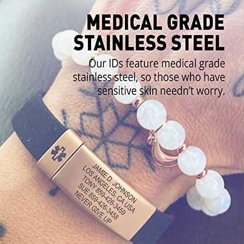 Road ID Road ID Medical Alert Bracelet for Men and Women - Stretchable and Comfy Silicone Bracelets for Identification, Emergency & Medical Information for Athletes & Travelers (13mm Wide)