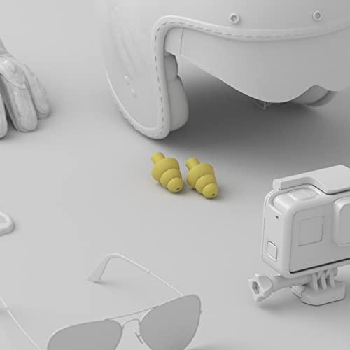 Shush Shush Biker Earplugs - High Performance Hearing Protection Against Wind Noise - Ceramic Filter (SNR 24dB) for Superior Sound Quality - Better Focus - Reusable Over 365 x Ochre Yellow