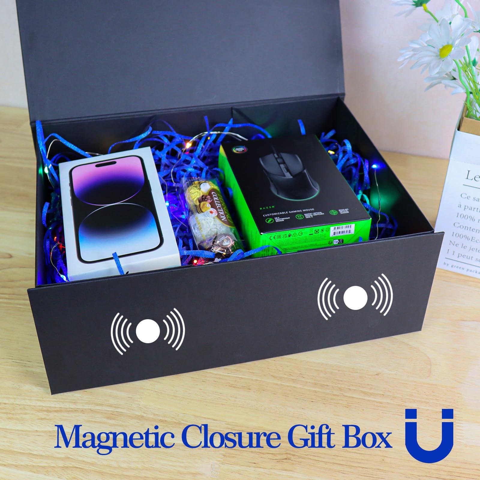 salomayes salomayes Large Gift Box,13x10x5 Inch Magnetic Gift Boxes with Lids for Presents,Luxury boxes for wrapping gifts, for Mother\'s Day,Valentine\'s Day,Wedding, Birthdays, Gift Packging (Black 1 Pcs)