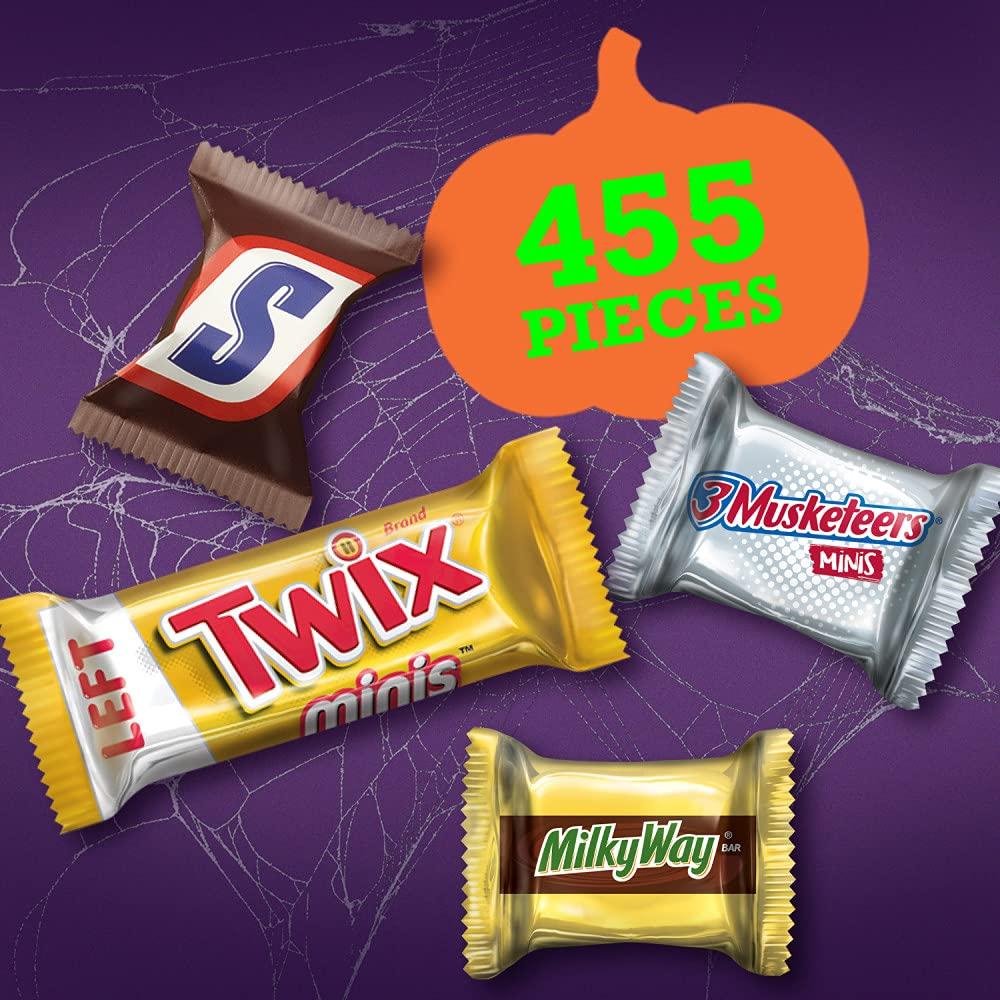 Mars Mars SNICKERS, TWIX, MILKY WAY & 3 MUSKETEERS Mixed Chocolate Bulk Halloween Candy Assortment-130.57oz/455ct