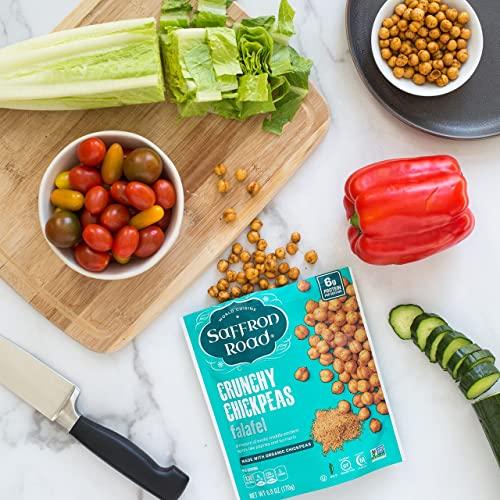 Saffron Road Saffron Road Organic Crunchy Chickpea Snacks-Gluten Free, Non-GMO, Kosher, Vegan (Falafel, 6 oz (6 Pack))