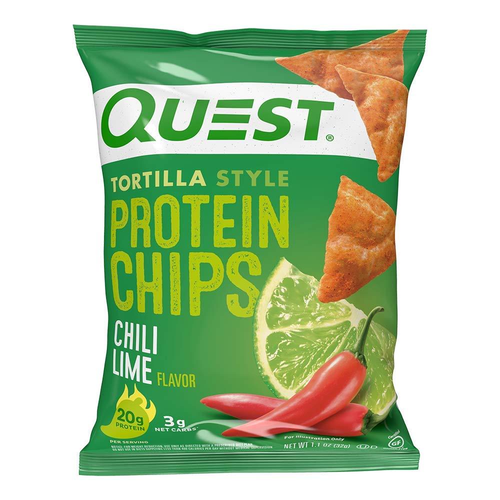 Quest Nutrition Quest Nutrition Tortilla Style Protein Chips, Chili Lime, Baked, 1.1 Oz, Pack of 12 & High Protein Low Carb, Gluten Free, Keto Friendly, Peanut Butter Cups, 12 Count (Pack of 1) (total- 17.76 Ounce)