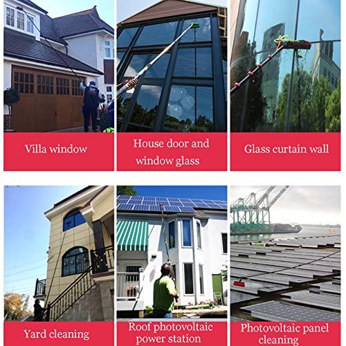 SHENUZ Water Fed Pole for Window & Solar Panel Telescopic Extension Pole Window Cleaning Kit with 4-Hole Water Fed Brush,29FT/9M