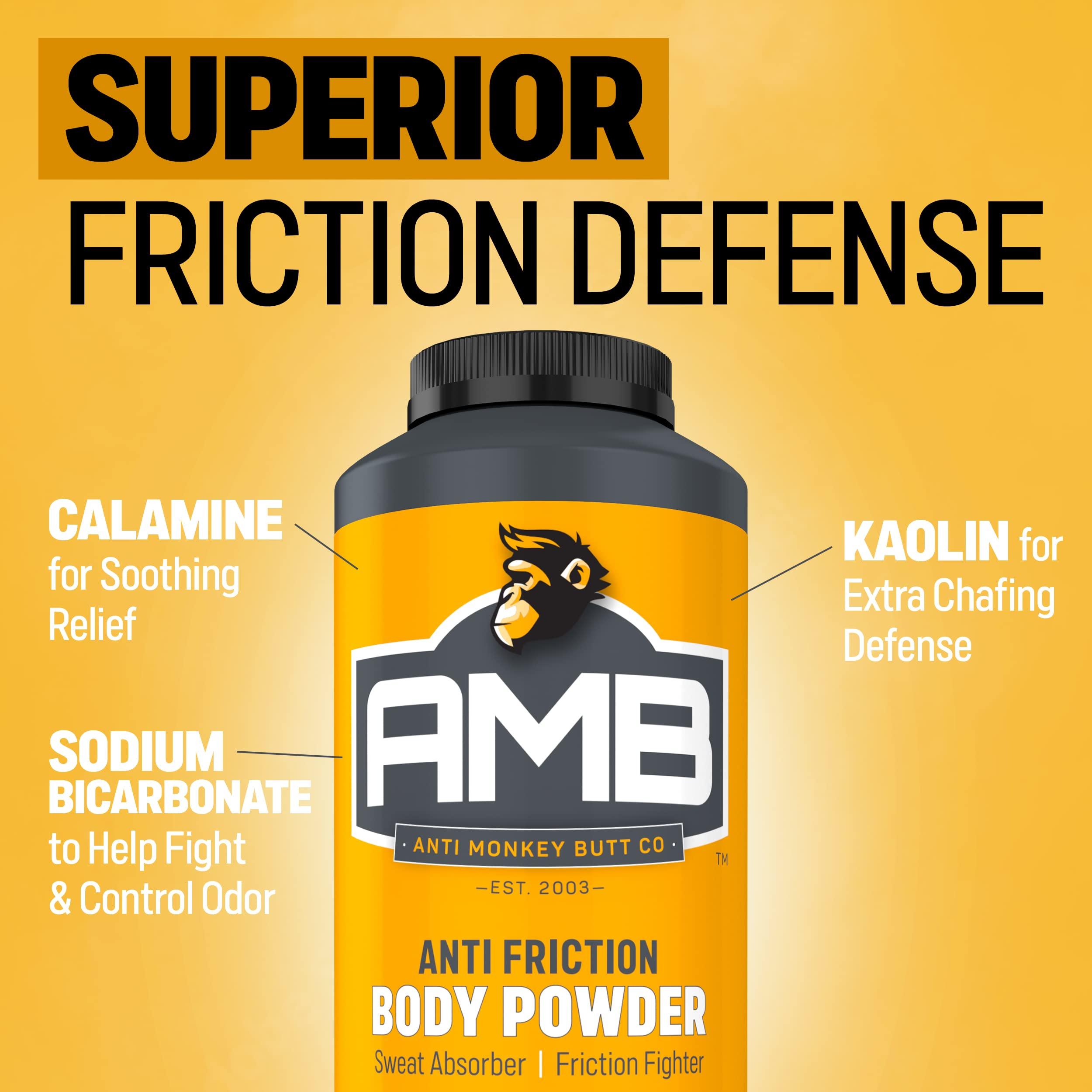 Anti Monkey Butt Anti Monkey Butt Body Powder for Women and Men Anti Chafing and Anti Itch Foot Powder with Calamine, Absorbs Sweat and Fights Friction, Talc Free Hypoallergenic Formula, 8 oz