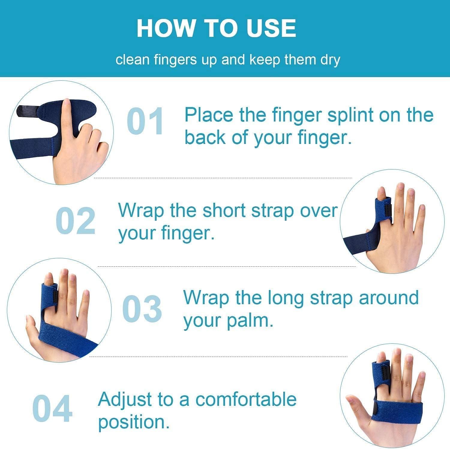 Sumifun Sumifun Finger Brace, Trigger Finger Splint for Index Middle Ring Pinky Finger Arthritis Pain, Tendon Injury, Broken Mallet Finger Stabilizer Supports for Dislocated Knuckle Immobilizer Wrap for Right