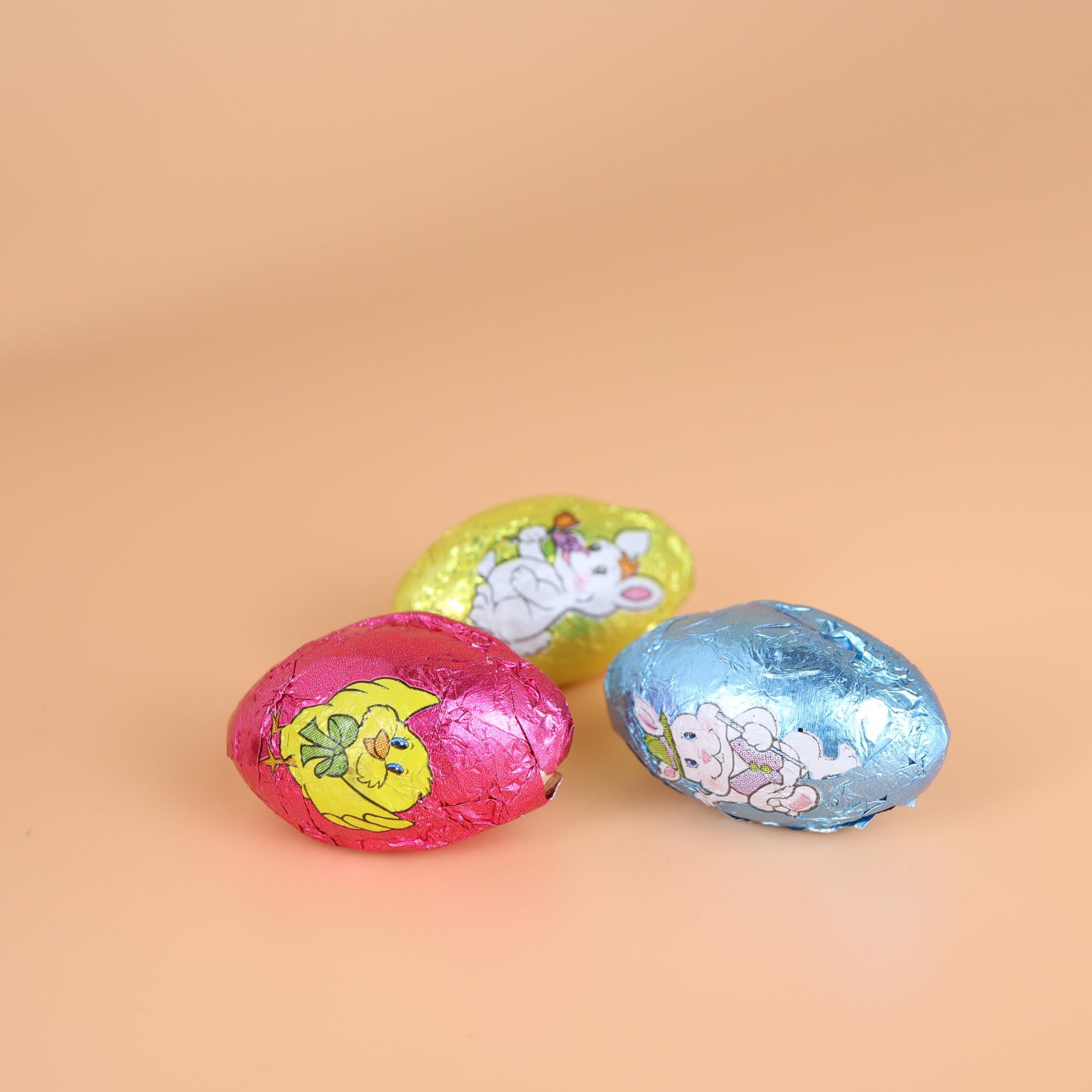 Needzo Bulk Individually Wrapped Milk Chocolate Easter Eggs and Bunnies, Mini Candies for Egg Fillers, 4.5 Ounces (1 of Each)