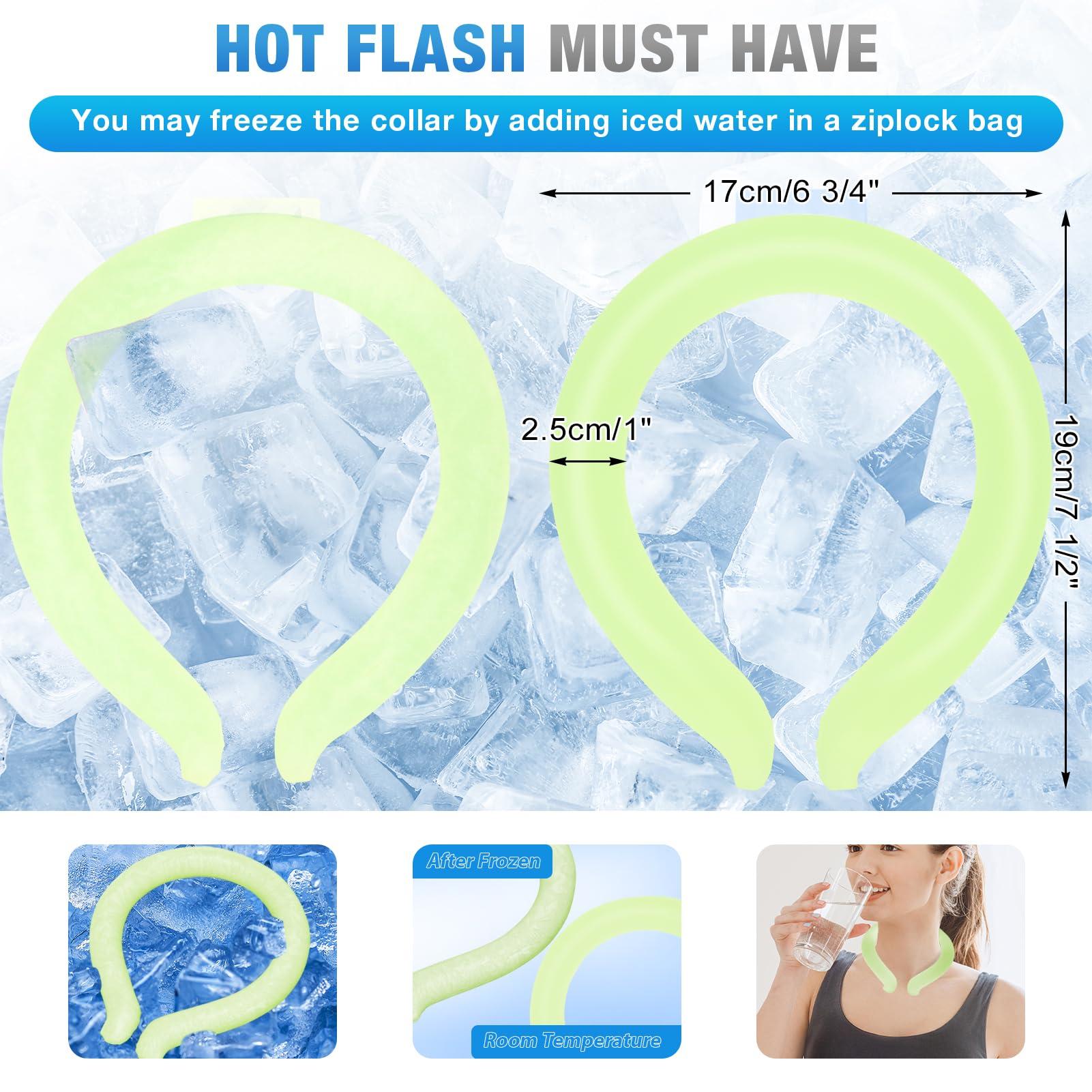 WILLOW WEAVE Cooling Neck Wraps Neck Cooling Tube Neck Coolers for Extremely Hot Weather, Reusable Neck Ice Pack Wrap, Keeping Cool in The Heat, Instant Cooling Refresh for Hot Flashes Menopause Outworks(Green)