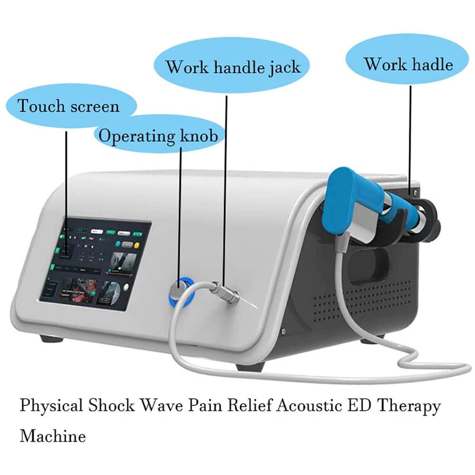 HTIANMM ED Therapy Machine,Extracorporeal Shock Wave Therapy Machine,Electromagnetic Shock Wave for Joint and Muscle Pain Relief,Painless,Non-Invasive,No Side Effects