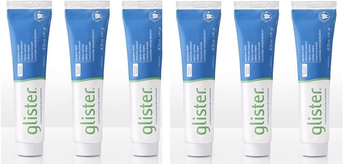 Glister Glister Multi-Action Fluoride Toothpaste 6.75 Ounce. (6-Pack)