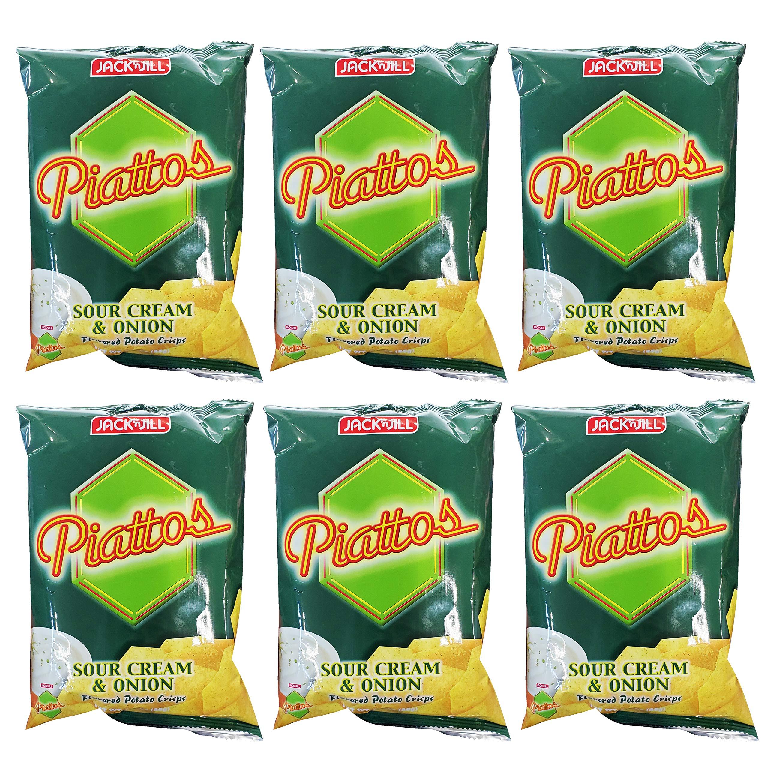 Jack \'n Jill Jack\'n Jill Piattos Sour Cream & Onion Flavored Potato Chips (6 Pack, Total of 18oz)