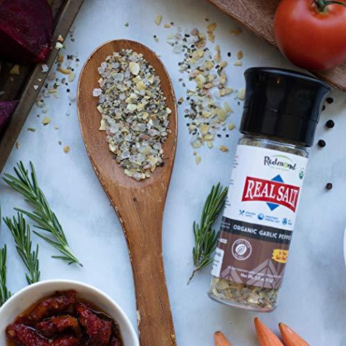 REDMOND Redmond Real Sea Salt - Natural Unrefined Organic Gluten Free, Garlic Pepper Grinder