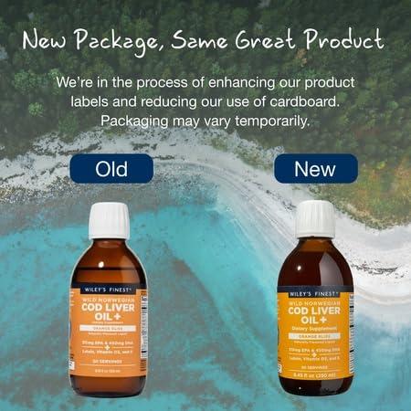 Wiley's Finest Wiley's Finest Wild Alaskan Fish Oil Cod Liver Oil - Orange Flavored Omega-3 Fish Oil Supplement - 755mg Omega-3s - 8.45 Oz (50 Servings)