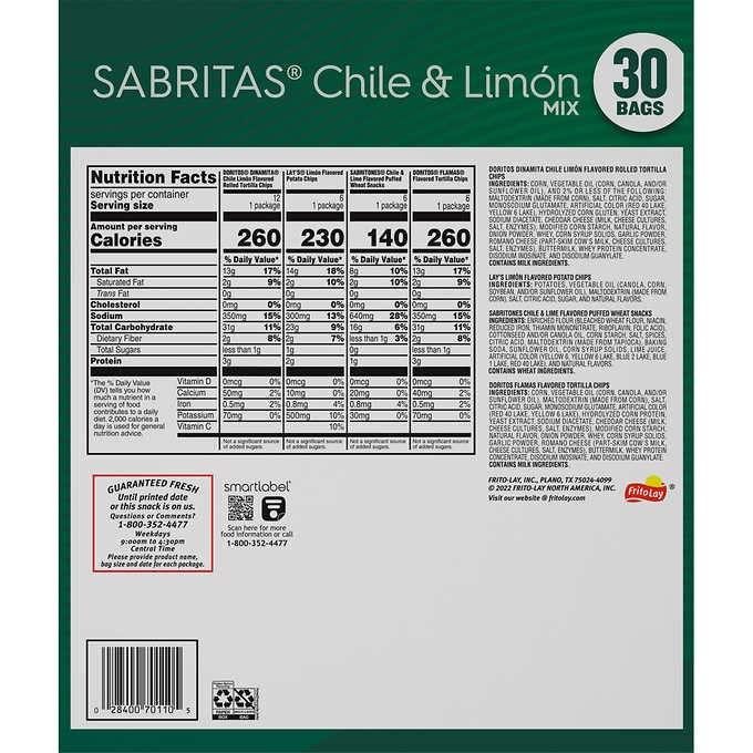 Sabritas Sabritas Chile Limon Mix, Variety Pack, 30 ct