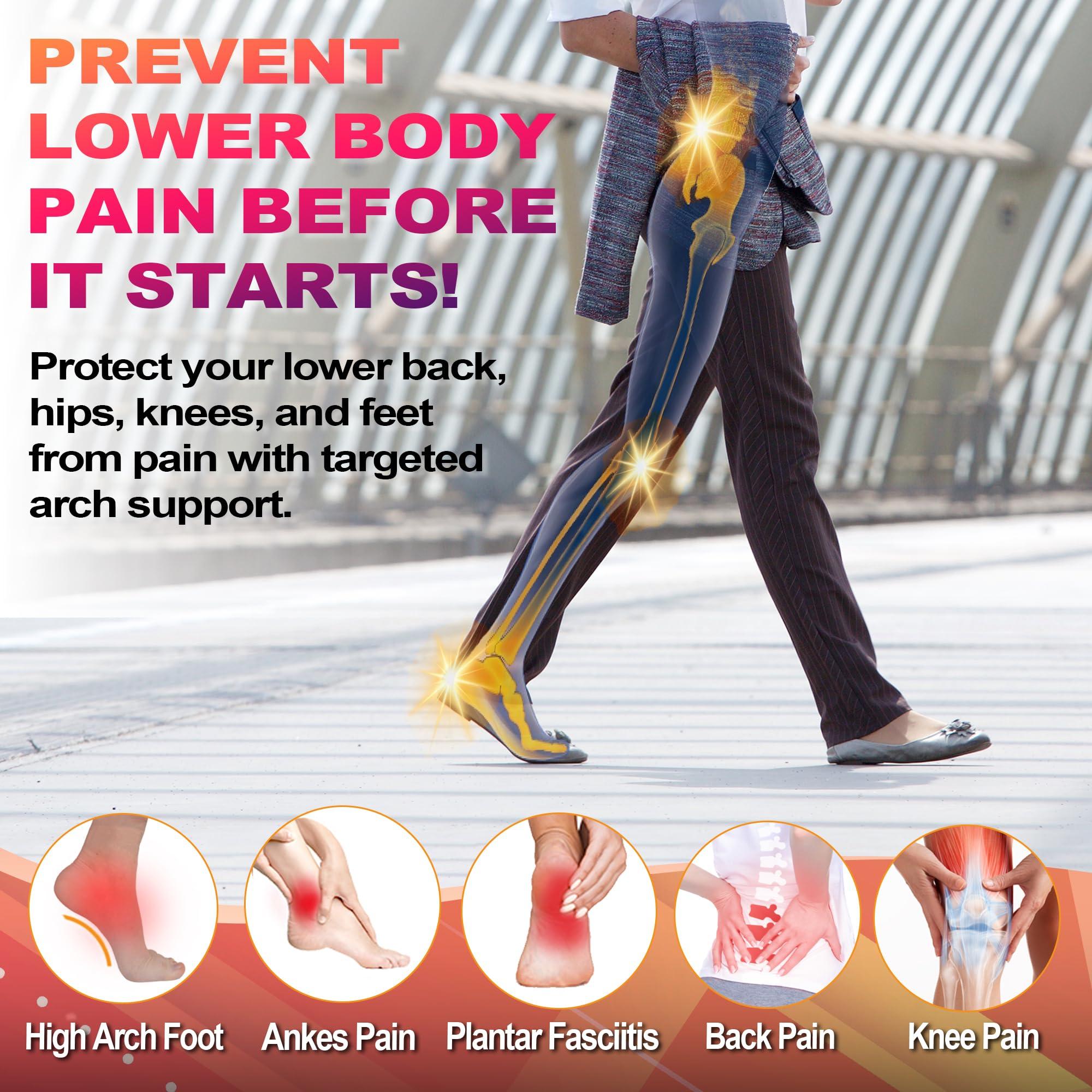 OrthoComfoot OrthoComfoot Plantar Fasciitis Insoles for Women Men, 240LBS High Arch Support Heavy-Duty Orthotic Inserts, Relief for Plantar Fasciitis, Knee Pain, Flat Feet-Comfort Gel Cloud Insole for 11Women/9Men