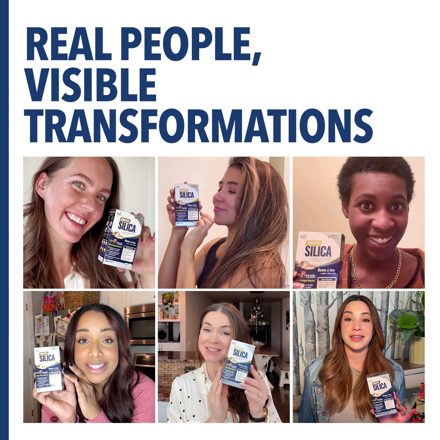 LABO Nutrition LABO Nutrition Bioactive Silica, 99% Purity Rice-Derived Silica with 42mg Silicon Per Serving, Intensive Collagen Generator, Strengthen Joint & Bone, for Skin, Hair & Nails Support. 30sx3