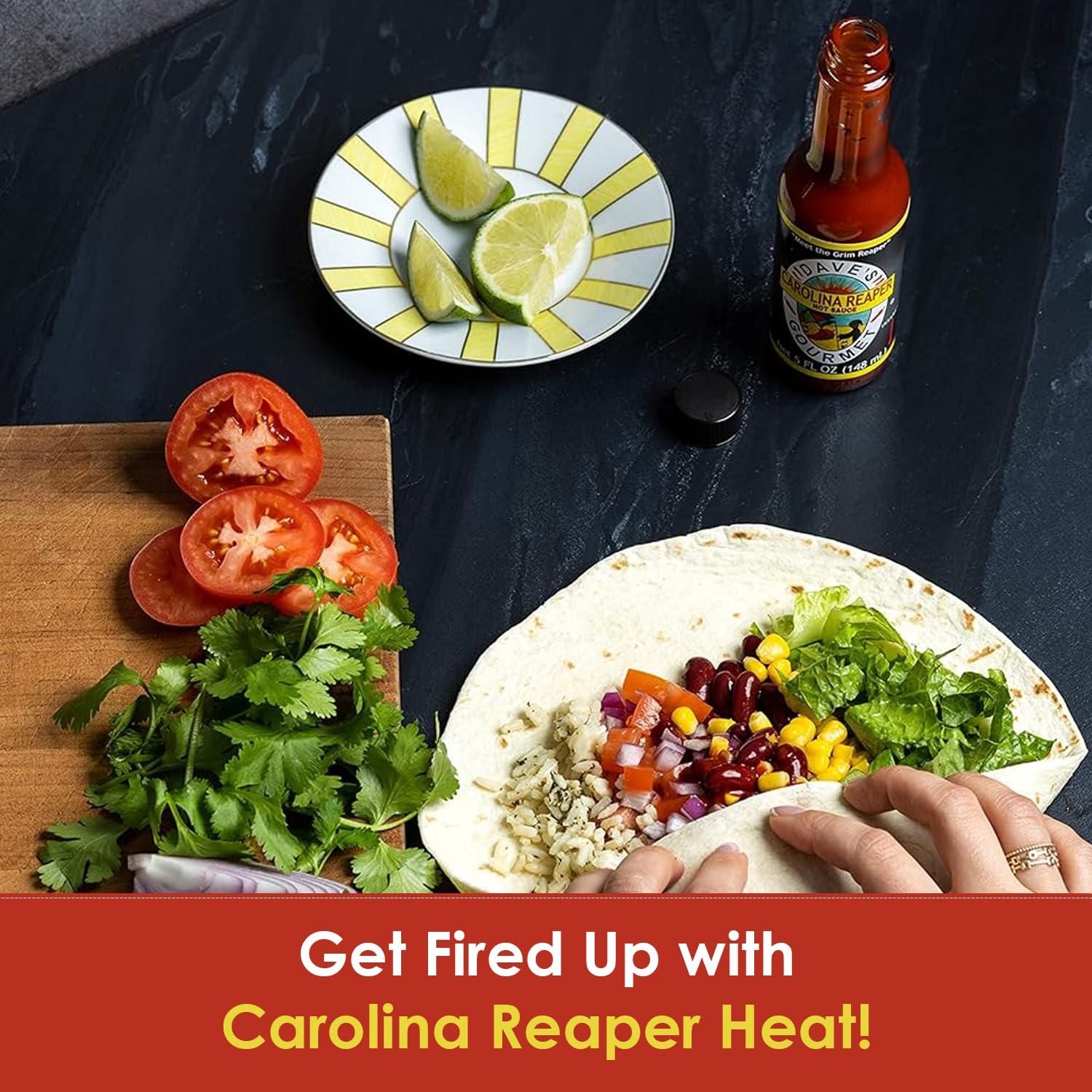 Dave's Gourmet Dave's Gourmet Carolina Reaper Hot Sauce Add Flavor and Heat to Dips, Spreads, Sauces and Marinades - 3 Bottles