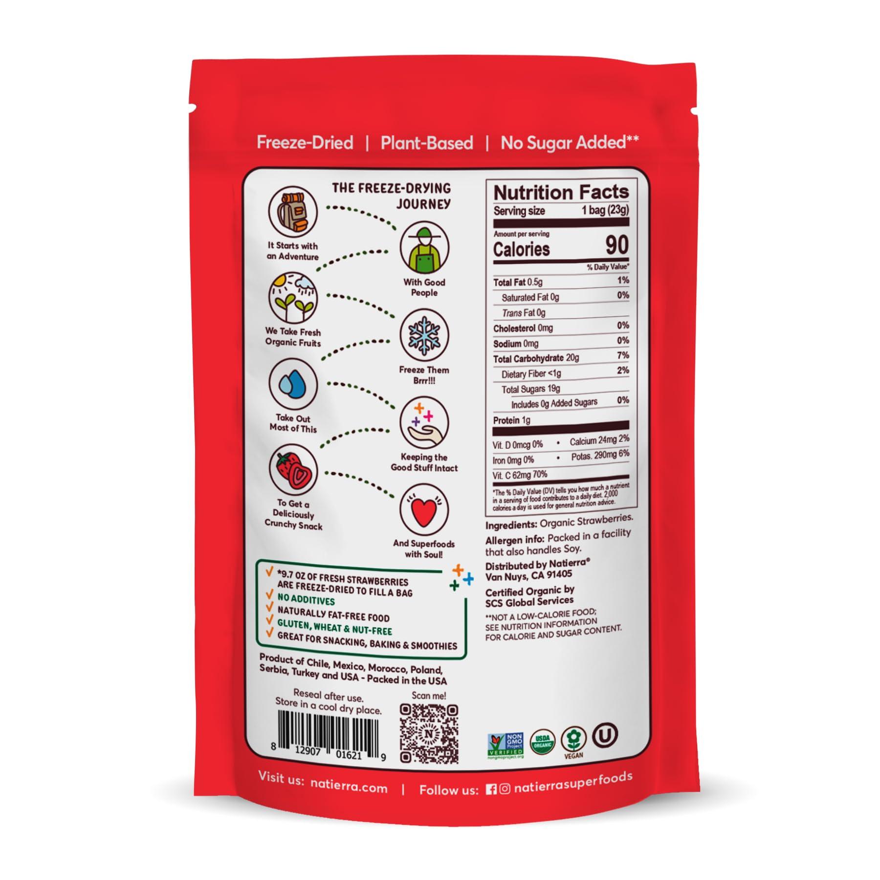 Natierra NATIERRA Organic Freeze-Dried Blueberry, Banana & Strawberry | USDA Organic, Non-GMO & Vegan | Variety Pack (of 6)