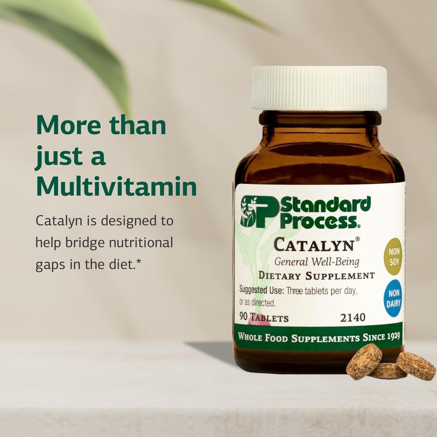 Standard Process Inc. Standard Process Catalyn - Whole-Food Based Foundational Support for General Wellbeing with Vitamins D, C, A & B6, Thiamine, Riboflavin, Magnesium Citrate & More - 90 Tablets