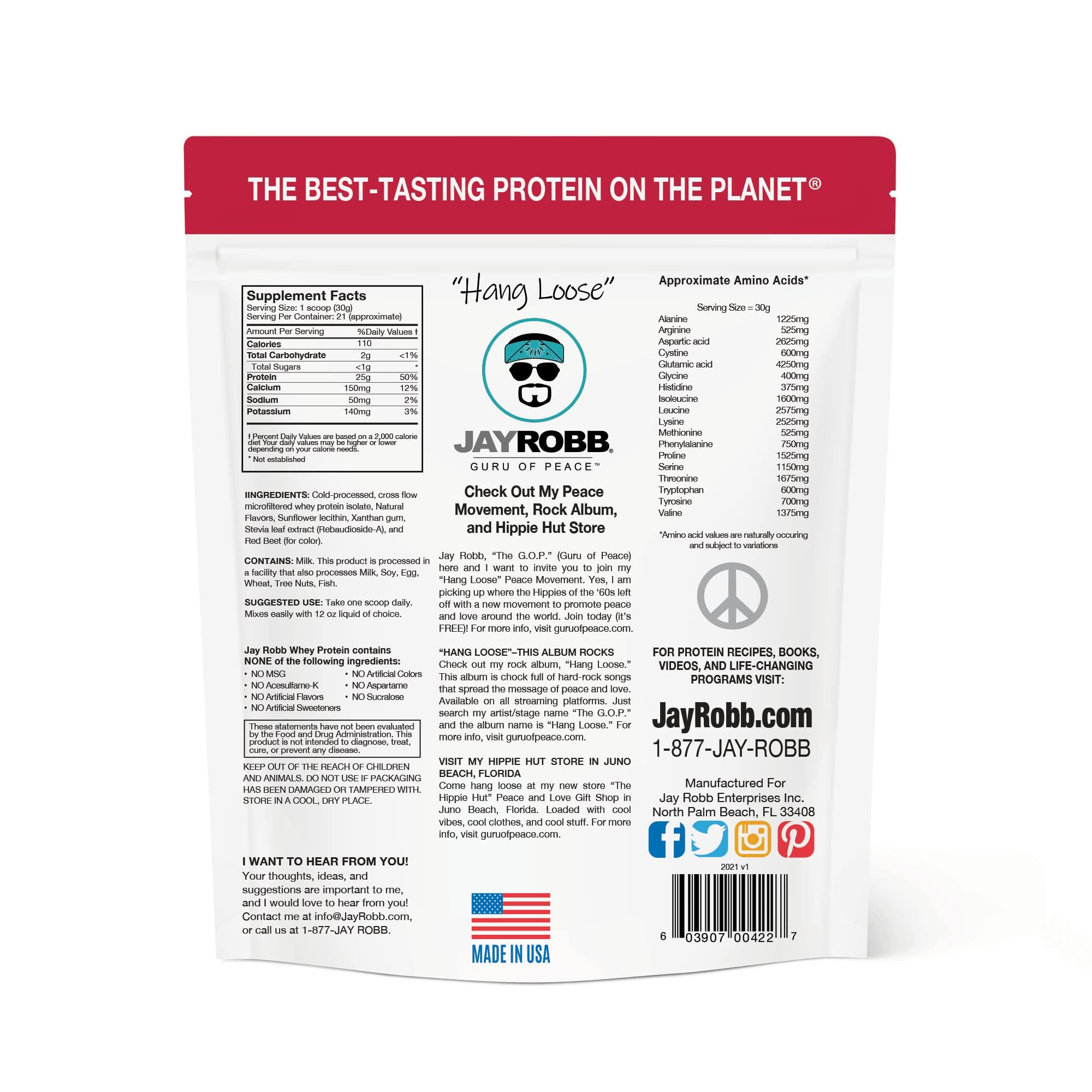 JAYROBB Jay Robb Whey Isolate Protein Powder, Low Carb, Keto, Vegetarian, Gluten Free, Lactose Free, No Sugar Added, No Fat, No Soy, Nothing Artificial, Non-GMO, Best-Tasting (24 oz, Strawberry)